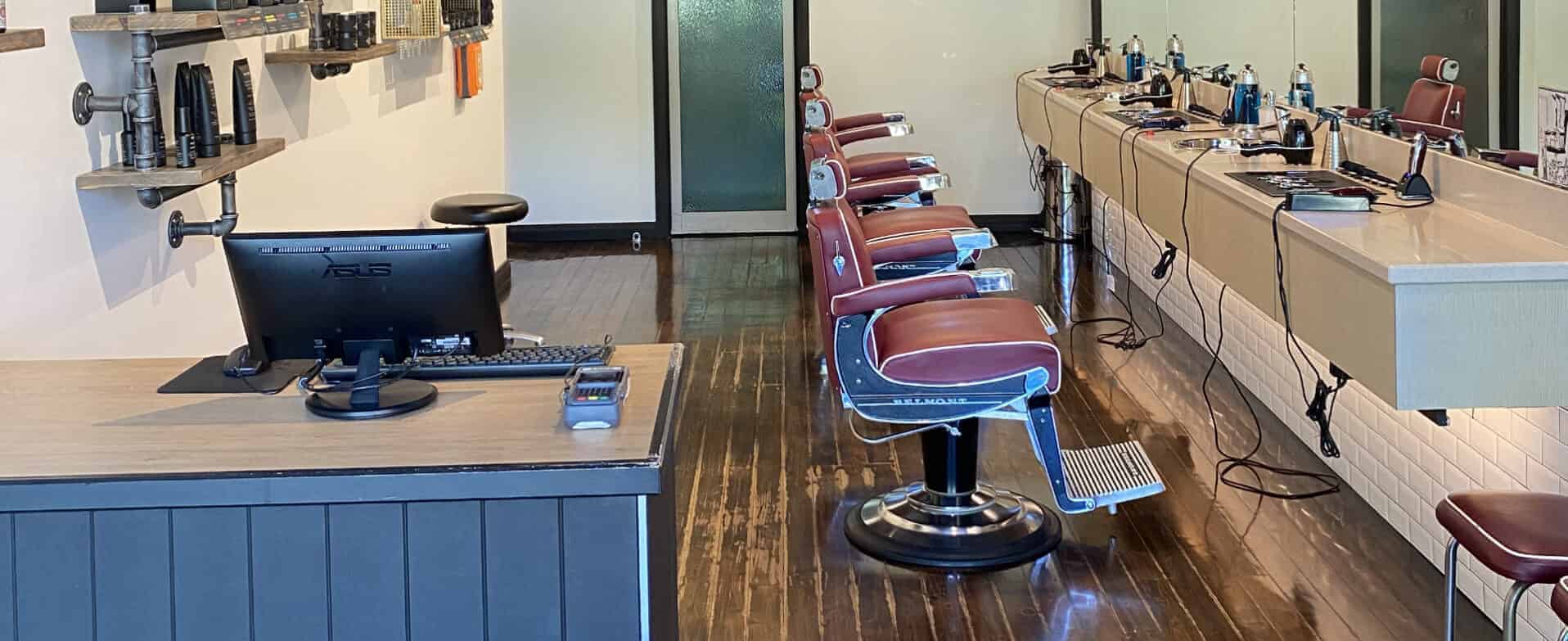 Wahroonga barbershop with leather chairs and foot rests